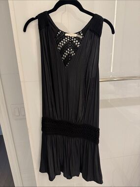 Ramy Brook Sleeveless V-Neck Crochet-Detail Mini Dress size xs